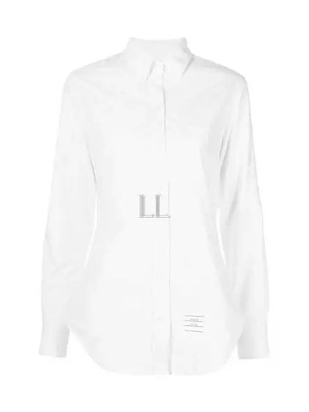 Diagonal Stripe Satin Weave Supima Oxford Shirt White - THOM BROWNE - BALAAN 2