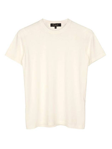 Angera Crewneck Cotton Short Sleeve T-Shirt White - LORO PIANA - BALAAN 1