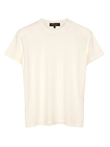 Angera Crewneck Cotton Short Sleeve T-Shirt White - LORO PIANA - BALAAN 1