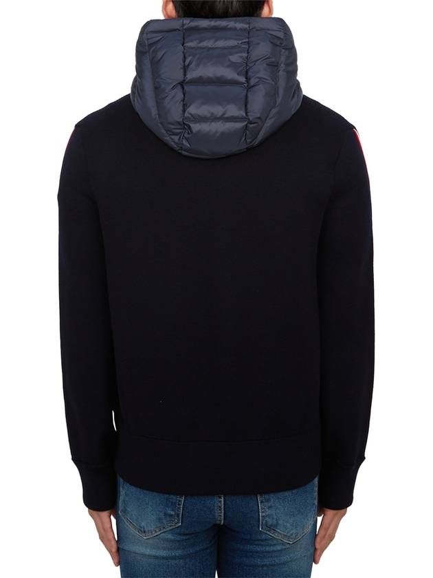 Quilted Wool Cardigan Navy - MONCLER - BALAAN 5