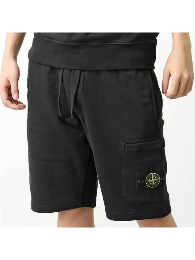 Fleece Bermuda Shorts Black - STONE ISLAND - BALAAN 4