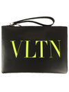 VLNT logo cowhide clutch bag - VALENTINO - BALAAN.