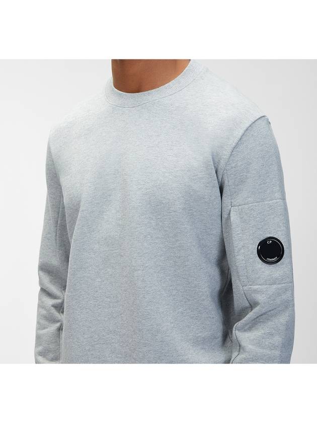 Men's Lens Waffen Daigonal Fleece Sweatshirt Grey - CP COMPANY - BALAAN 6