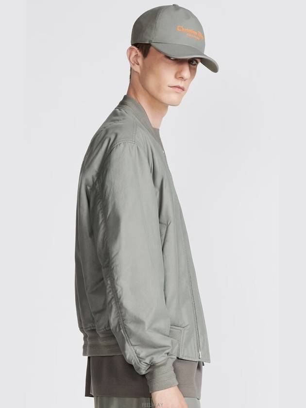 Cotton Blend Bomber Jacket Grey - DIOR - BALAAN 5