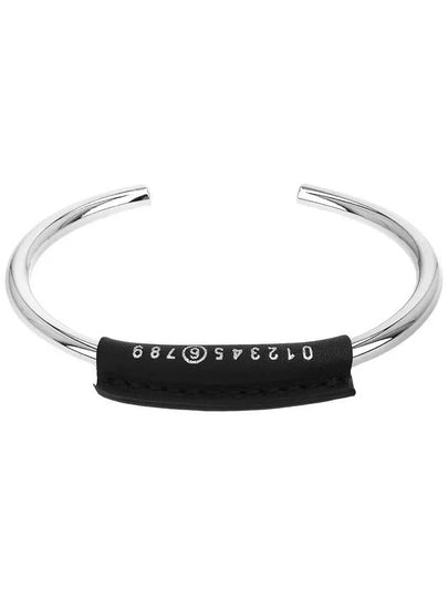 Number Engraved Leather Trim Bracelet Silver - MAISON MARGIELA - BALAAN 2