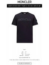 8C00023 8390T 778 Flock Logo Patch Round Short Sleeve T Shirt Blue Navy Men s TEO - MONCLER - BALAAN 2