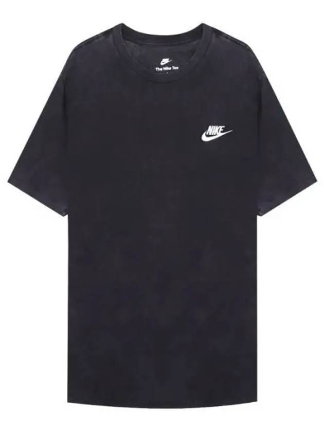 Men's Sportswear Wash Logo Cotton Short Sleeve T-Shirt Black - NIKE - BALAAN 1