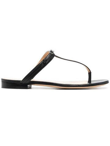 Metal Logo T Strap Sandals Black - GIVENCHY - BALAAN 1