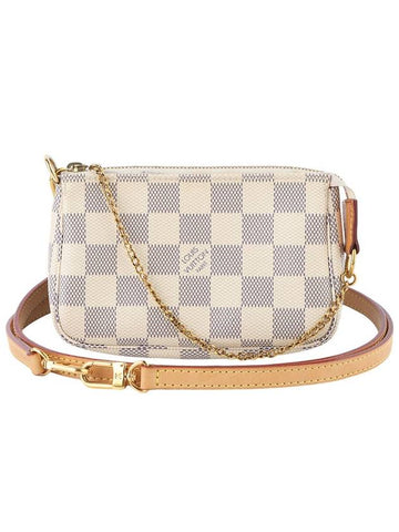 N58010 Damier Azur Mini Pochette Accessory Pouch Strap 33531K 2 - LOUIS VUITTON - BALAAN 1