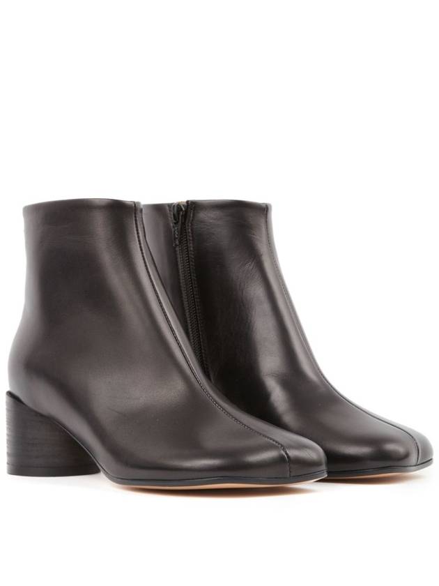 Women's Anatomic Tabi Toe Leather Middle Boots Black - MAISON MARGIELA - BALAAN 4