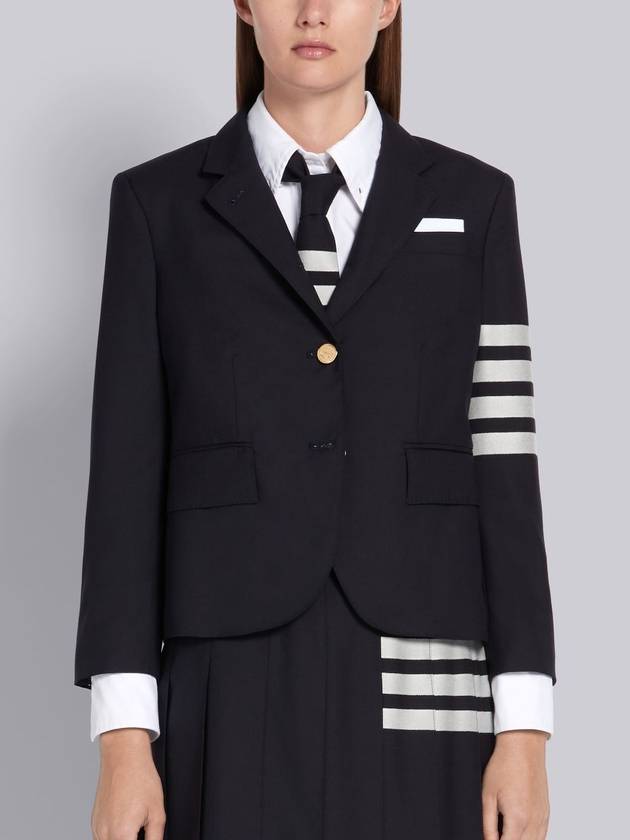 Plain Weave Suiting Classic 4 Bar Jacket Navy - THOM BROWNE - BALAAN 4