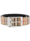 Reversible Vintage Check Leather Belt Archive Beige - BURBERRY - BALAAN.