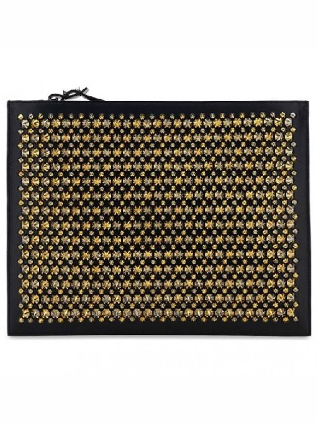 5th Spike Clutch Bag Black - CHRISTIAN LOUBOUTIN - BALAAN.