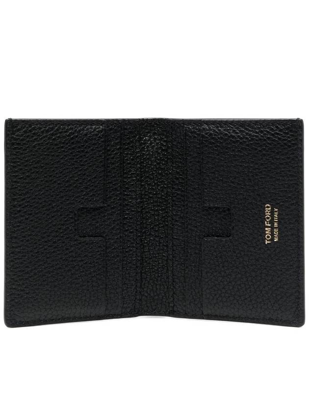 T Line Logo Fold Card Wallet Black - TOM FORD - BALAAN 4