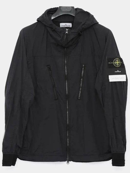 Skin Touch Nylon TC Hooded Jacket Black - STONE ISLAND - BALAAN 2