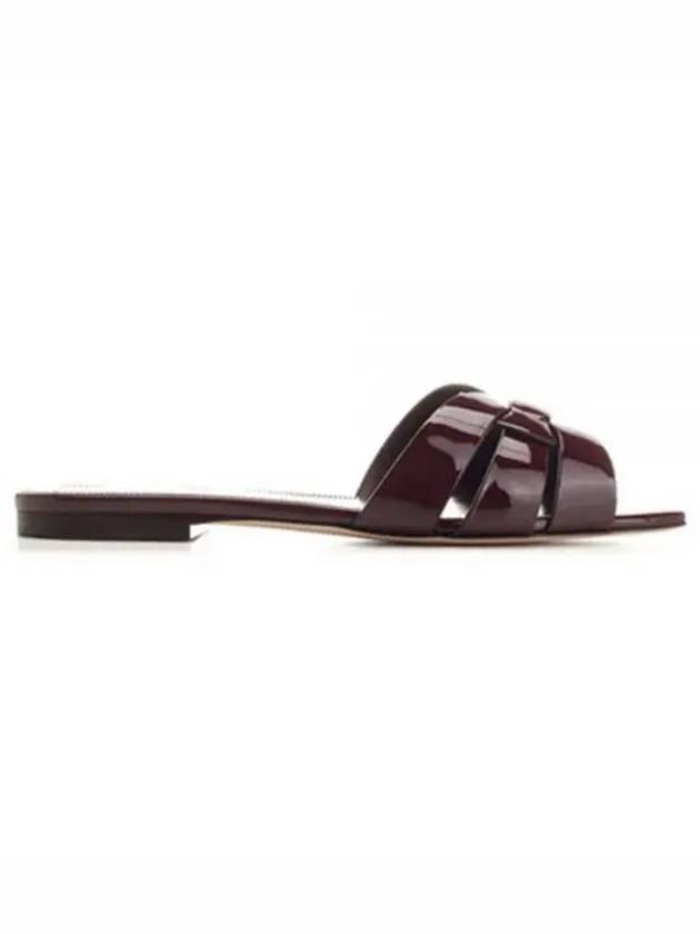 Patent Leather Tribute Mule Burgundy - SAINT LAURENT - BALAAN 2