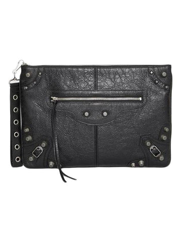 Le Cagol Large Clutch Bag Black - BALENCIAGA - BALAAN.