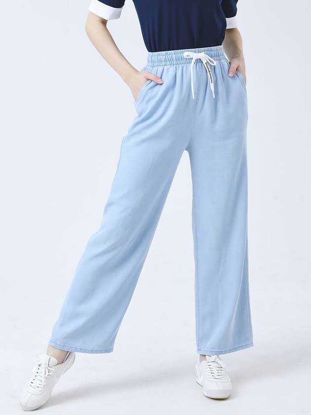 Doyou Know MC Women s Waist Banding Straight Fit String Hedge Blue Pants DO3242PT66 1 - DOYOUKNOWMC GOLF WEAR - BALAAN 2