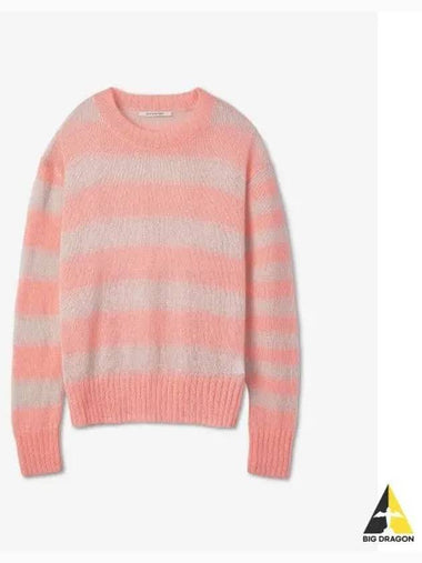 Boxy fit striped mohair blend knit pink ecru STRBXYKNT21676604 - ETRE CECILE - BALAAN 1