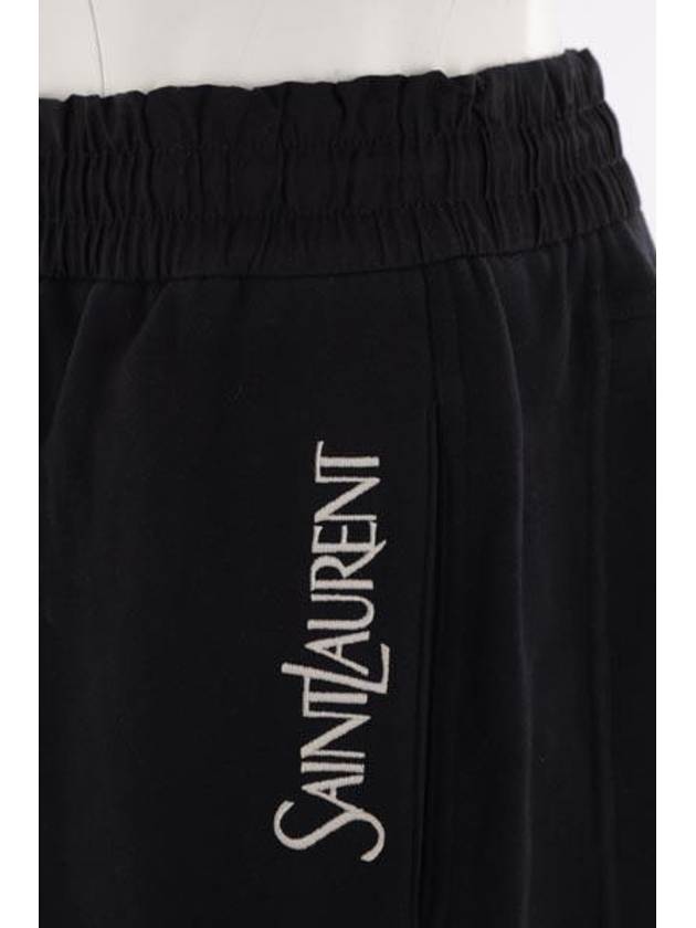 Fleece Bermuda Shorts Black - SAINT LAURENT - BALAAN 5