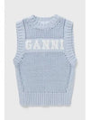 Cotton Rope Vest Poder Blue - GANNI - BALAAN 2