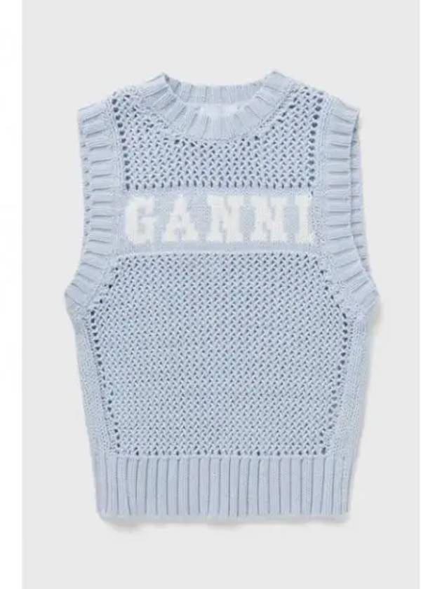 Cotton Rope Vest Poder Blue - GANNI - BALAAN 2