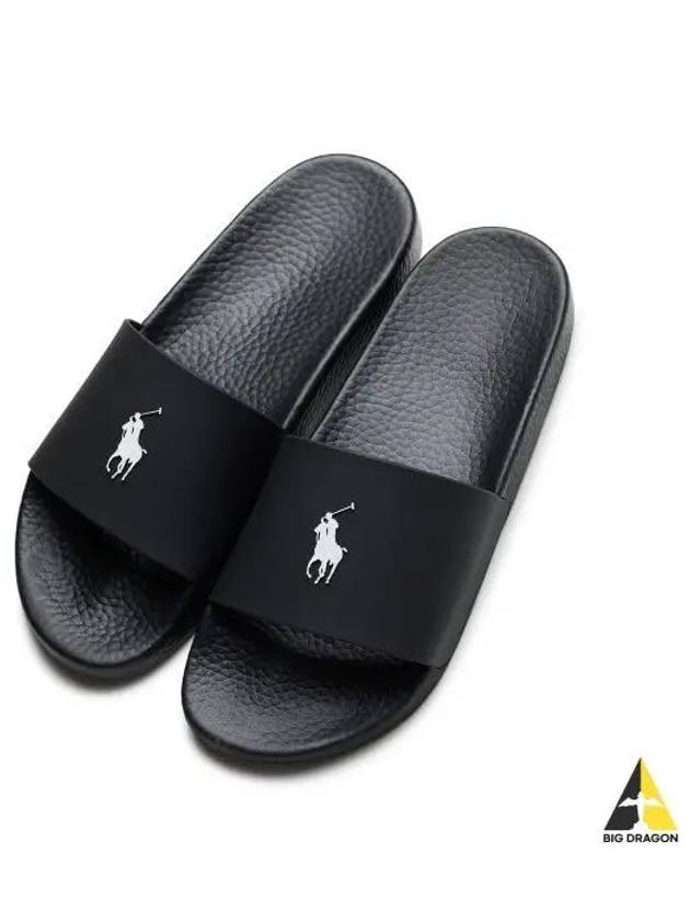 Signature Pony Slides Black - POLO RALPH LAUREN - BALAAN 1