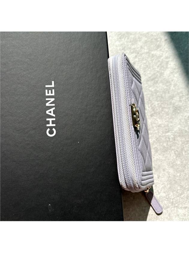 Chanel Caviar Boy Gold Zippered Card Medium Wallet A80566 - CHANEL - BALAAN 10