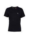 Men's Aboyne Logo Short Sleeve T-Shirt Black - BARBOUR - BALAAN 1