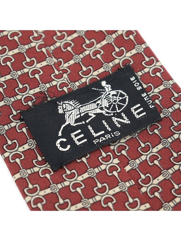 100 silk red beige pattern tie - CELINE - BALAAN 6