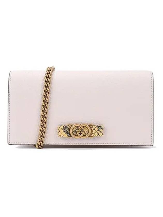 GG Interlocking Leather Chain Long Wallet Pink - GUCCI - BALAAN 5