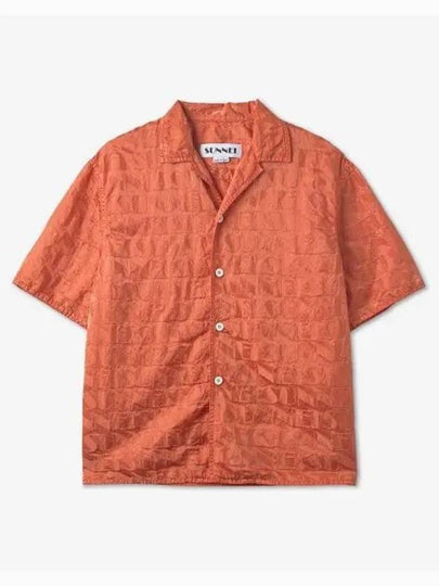 Monogram Logo Jacquard Short Sleeve Shirt Orange - SUNNEI - BALAAN 2