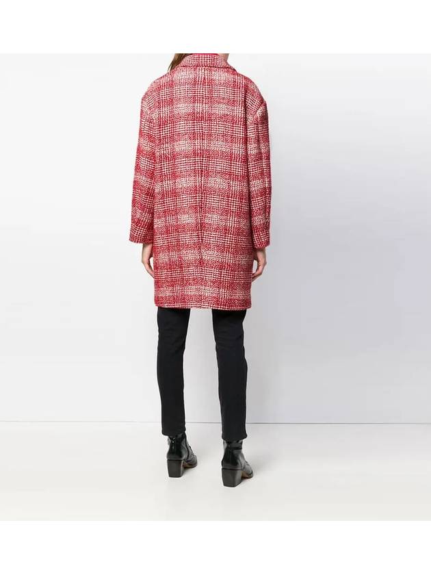 11Th Anniversary Ebra Check Double Coat Red - ISABEL MARANT - BALAAN 5