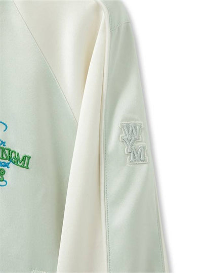 48 WYM Men s Logo Varsity Jacket Mint - WOOYOUNGMI - BALAAN 2