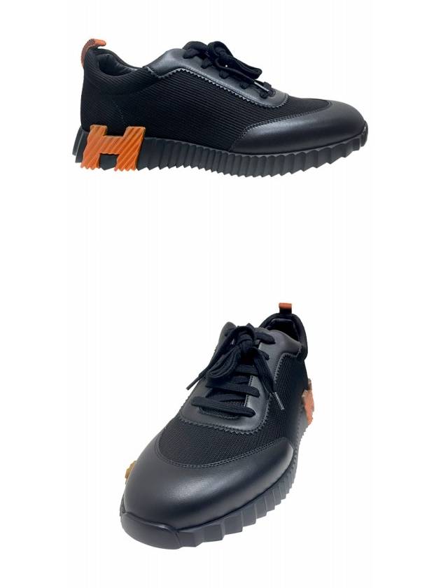 Bouncing Sneakers Technical Canvas Calfskin & Noir Miel - HERMES - BALAAN 5