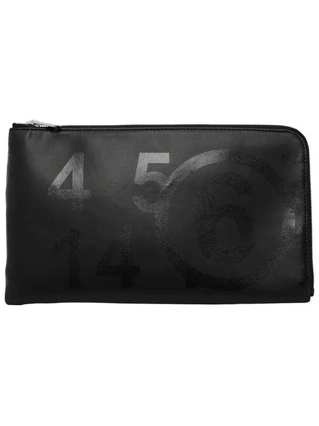 Stitch Number Logo Printing Clutch Bag Black - MAISON MARGIELA - BALAAN 3