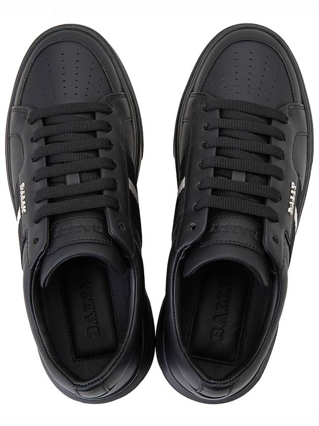 Moony Leather Low Top Sneakers Black - BALLY - BALAAN 3