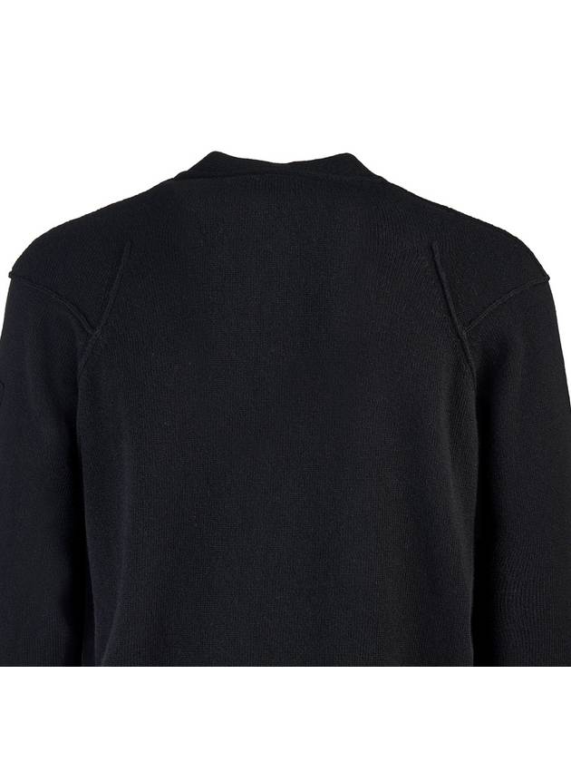 Lambswool GRS Buttoned Cardigan Black - CP COMPANY - BALAAN 7