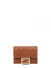 FF Baguette Flap Card Half Wallet Brown - FENDI - BALAAN 2