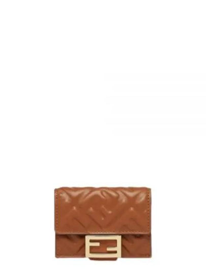 FF Baguette Flap Card Half Wallet Brown - FENDI - BALAAN 2