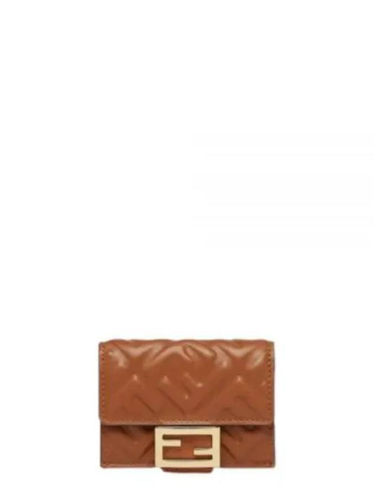 FF Baguette Flap Card Half Wallet Brown - FENDI - BALAAN 2