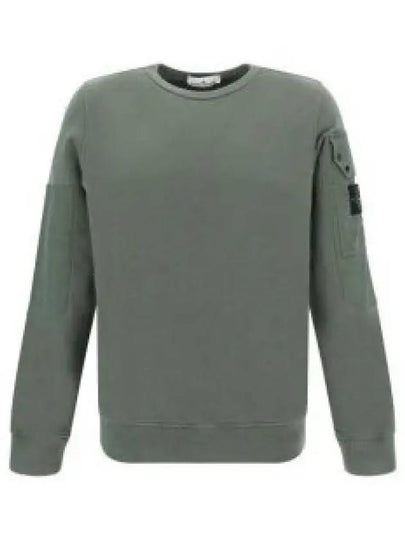 Brushed Organic Cotton Fleece Sweatshirt Green - STONE ISLAND - BALAAN 2