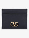 V Logo Signature Card Wallet Black - VALENTINO - BALAAN 2