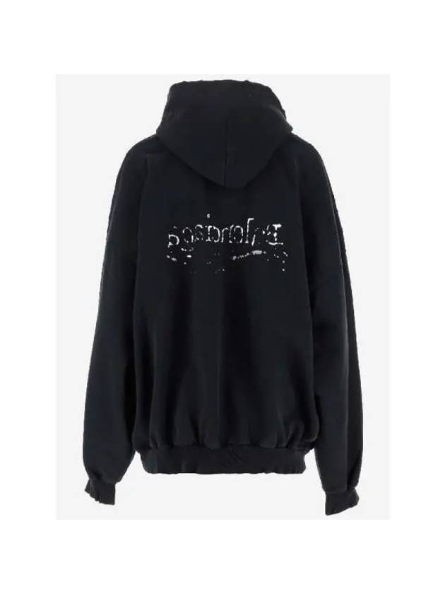 logo print cotton hoodie black - BALENCIAGA - BALAAN 3