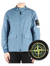 Men's Batavia Nylon Cotton Zip-Up Jacket Blue - STONE ISLAND - BALAAN 2