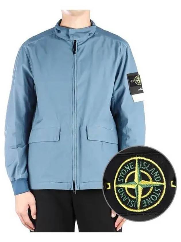 Men's Batavia Nylon Cotton Zip-Up Jacket Blue - STONE ISLAND - BALAAN 2