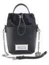 5AC Number Logo Texture Leather Bucket Bag Black - MAISON MARGIELA - BALAAN 2