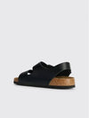 MILANO Milan triple buckle black leather sandals - BIRKENSTOCK - BALAAN 5