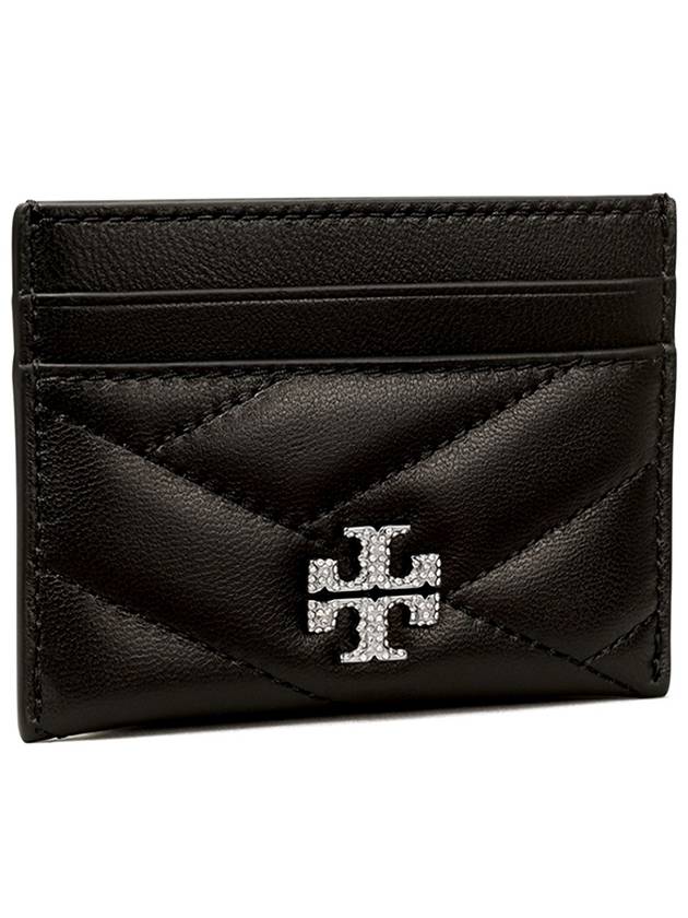 Kira Chevron Pave Card Wallet Black - TORY BURCH - BALAAN 3