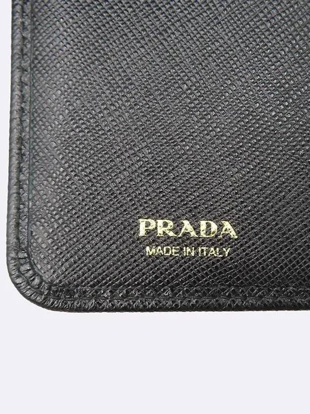 1ML225 Black Saffiano Leather VITELLO MOVE Gold Logo Zip up Medium Wallet - PRADA - BALAAN 5